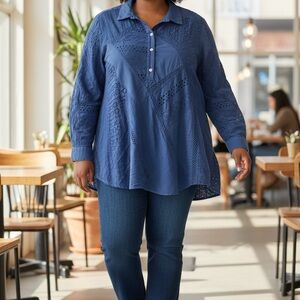 Sundance Blue Lace Blouse